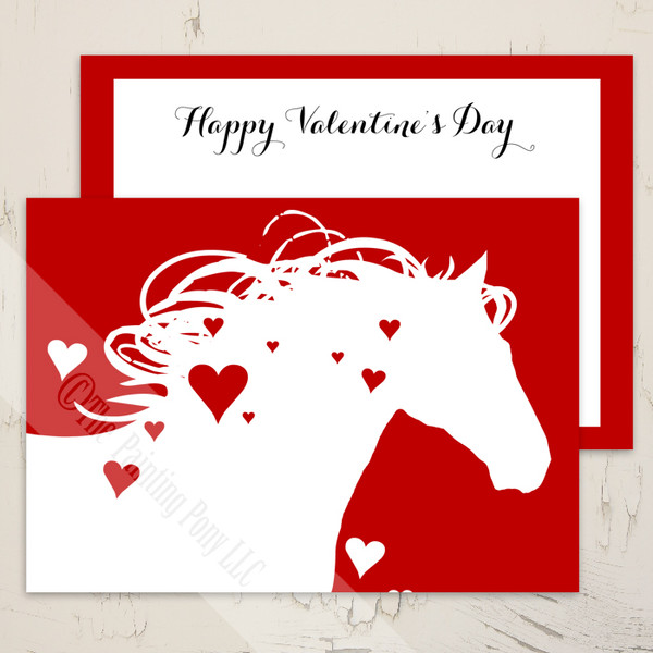 Heart Horse Equestrian Valentine's Day Greeting Card