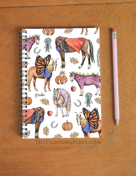 Pony Fun Fall Costume Class  Equestrian Spiral Notebook