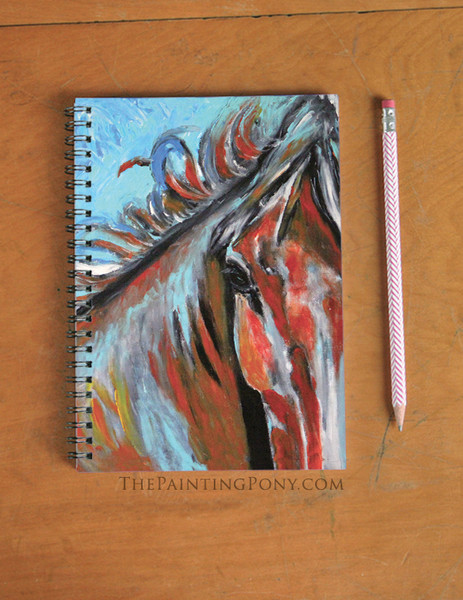Red Pony Art Equestrian Spiral Notebook