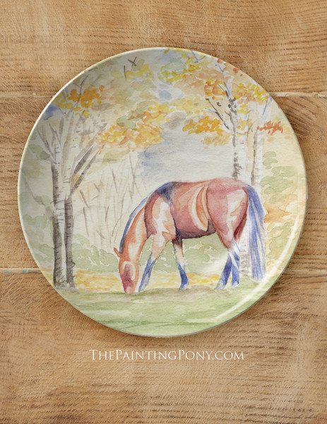 Fall Horse Art 10" Equestrian Plate
