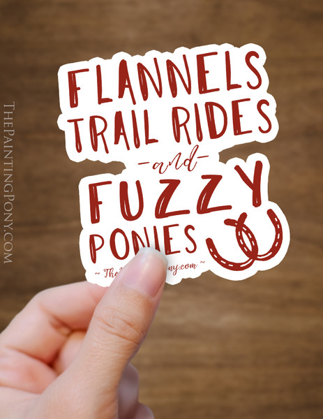 Flannels and Fuzzy Ponies Equestrian Vinyl Sticker
