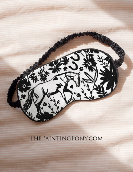 Wildflowers and Horses Equestrian Sleep Mask