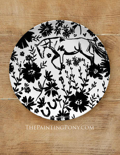 Wildflowers and Horses Equestrian 10" Dinner Plate