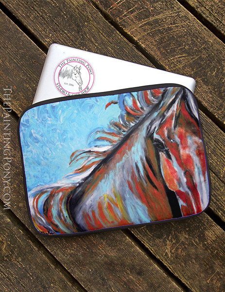 Red Pony Art Equestrian Laptop Sleeve