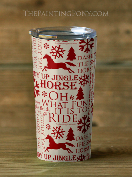 Horse Christmas Carols Equestrian Travel Tumbler