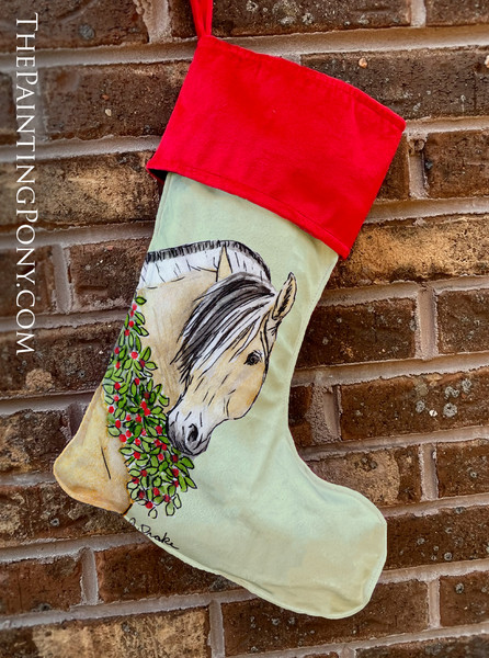 Festive Fjord Horse Art Equestrian Christmas Stocking