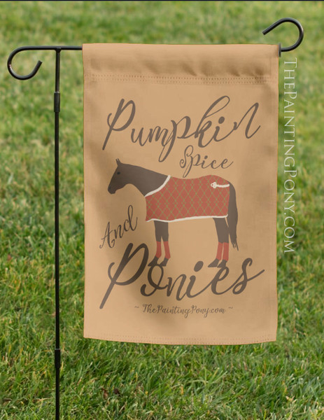 Pumpkin Spice and Ponies Fall Horse Lover Garden Flag