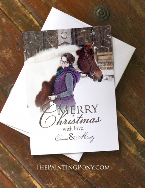 Snowy Equestrian Photo Christmas Card (10 pk)