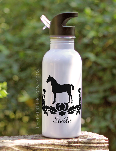 Classic Black Horse Personalized 20oz Waterbottle