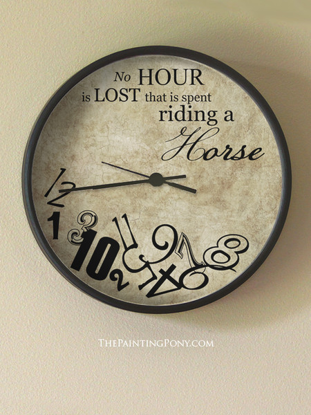 No Hour Is Lost Equestrian Wall Clock