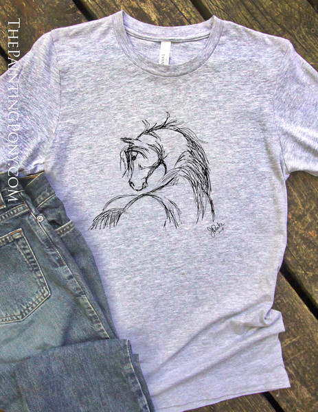 Horse Head Sketch Adult T-Shirt