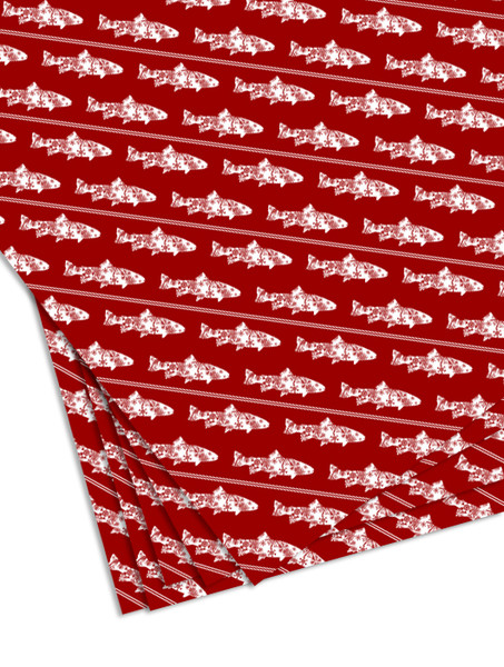 Snow Flake Trout Christmas Gift Wrapping Paper