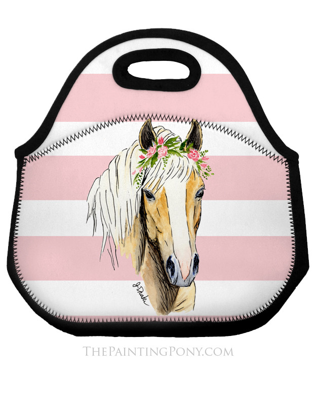 English Horses Pattern Equestrian Lunch Tote Bag - The Painting Pony