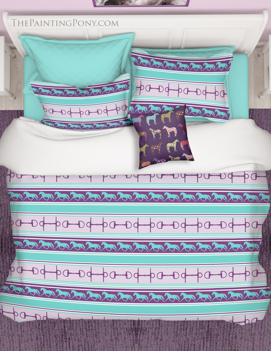 Equestrian Beauty 3-Piece Quilted Bedding Set NCU0NVH231