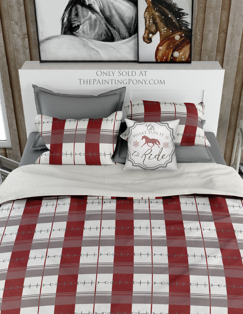 Horse Show Ribbons Pattern Equestrian Bedding Set The Painting Pony