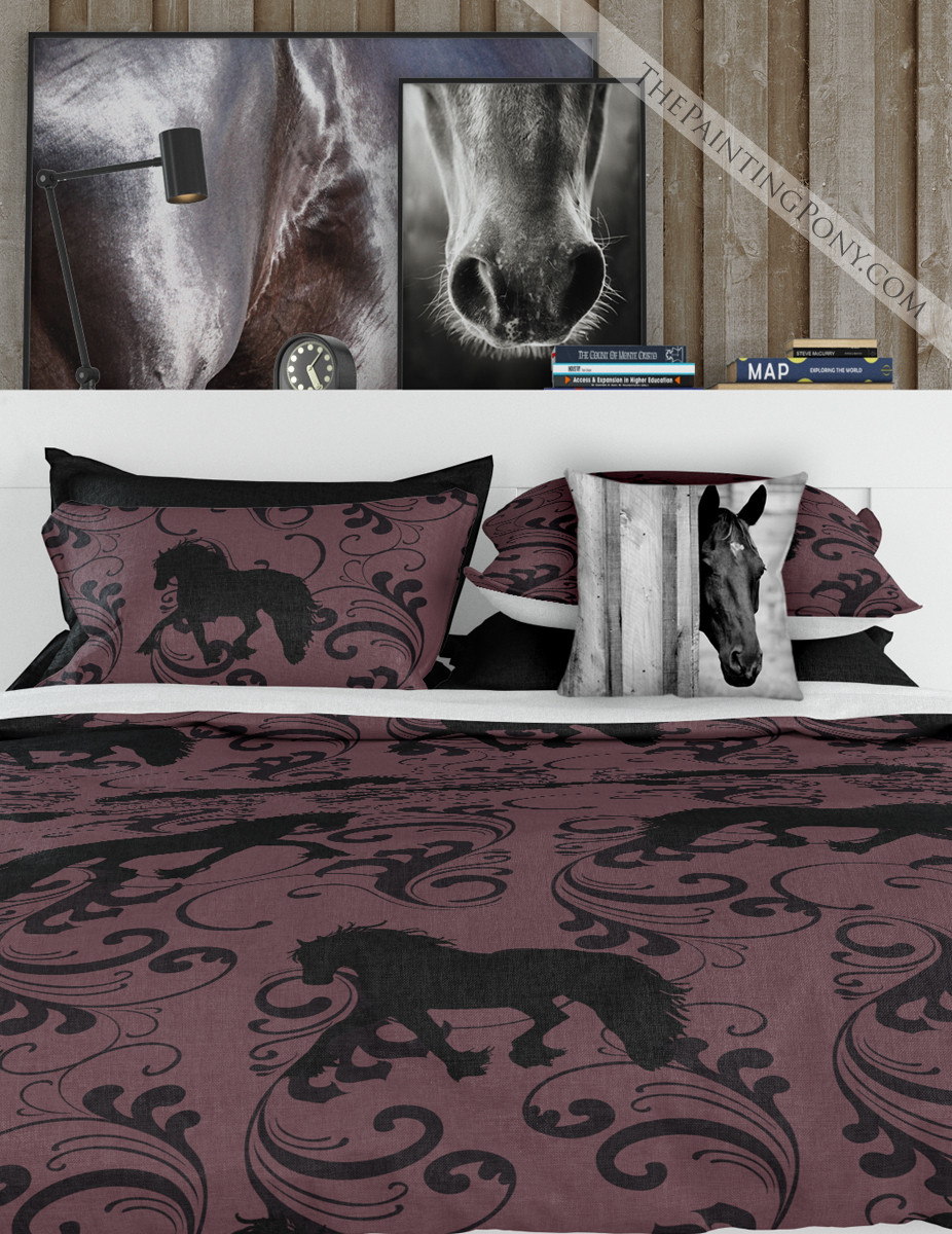 Horses at the Fence Equestrian Bedding Set The Painting Pony