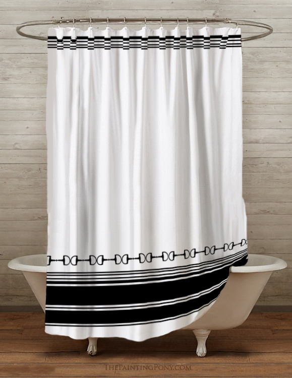 Horse Show Ribbons Equestrian Themed Shower Curtain The Painting Pony