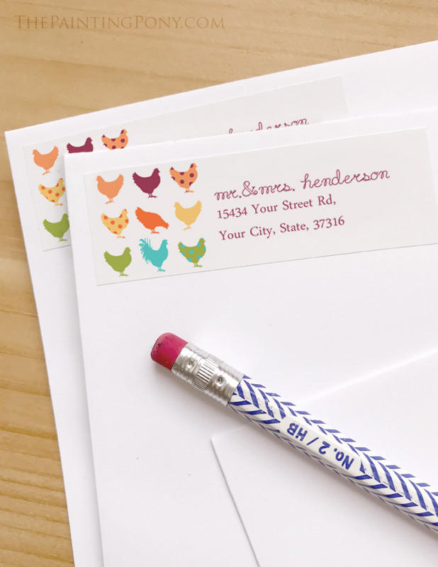 Chick Address Labels Crazy Chickens Return Address Labels - The Painting Pony