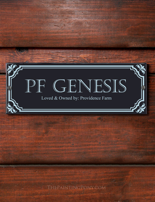 Custom Classic Borders Acrylic Horse Stall Name Plate The