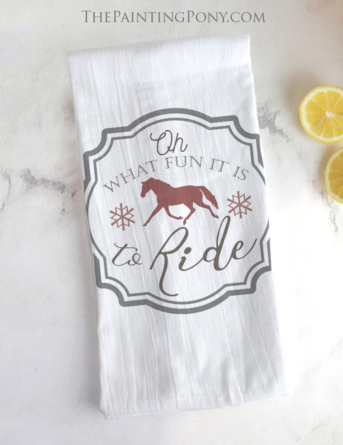 What Fun It Is Equestrian Christmas Farmhouse Style Tea Towel
