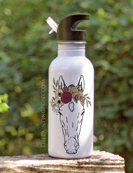 Horse Head Floral Graphic Equestrian 20oz Waterbottle