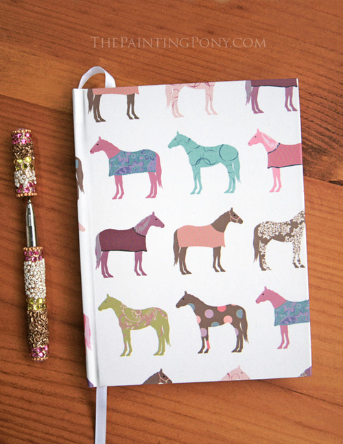 colorful horses equestrian designer hardbound journal designer coffee cup sleeves