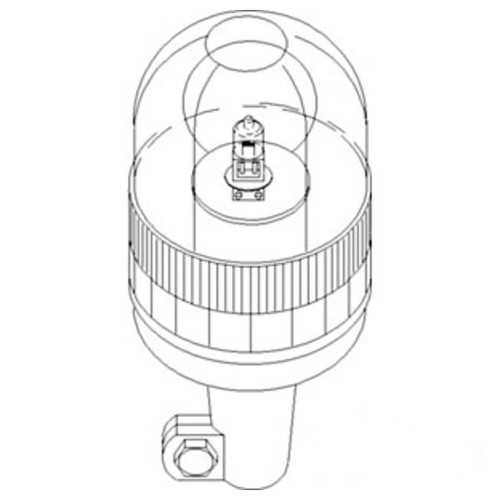 RL9055 | Rotating Beacon, Amber, Pipe Type, Solid Base for Case®