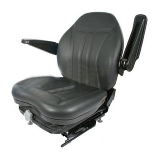 HIS360 | High Back Industrial Seat w/ Suspension, Slide Track & Armrests, Black Vinyl for New Holland®