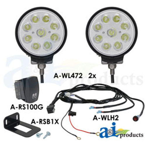 WL472KT | Light Kit, LED, Trapezoid, 2 Lights, Harness, Switch for New Holland®