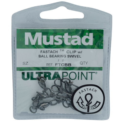 Mustad Ball Bearing Swivels With Fastach Clip