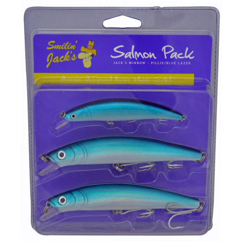 Smilin Jacks Salmon Lure Pack - Blue laser colour