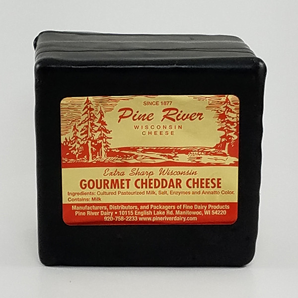 Pine River Extra Sharp Gourmet Black Wax Cheddar Cheese - 1lb