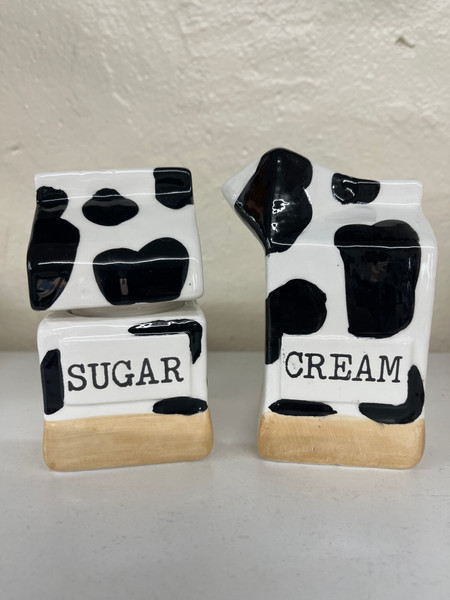 Cow Print Sugar/Creamer Set