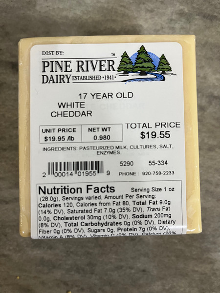 17 Year Super Sharp Cheddar Cheese - White 16oz.