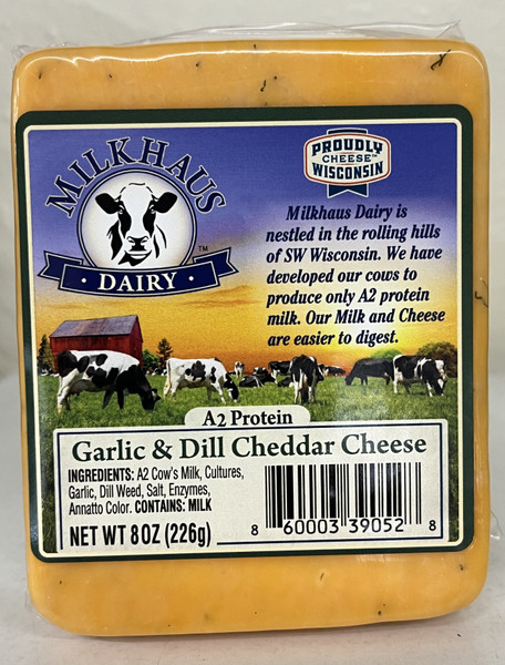 Milkhaus A2 Protein Garlic & Dill Cheddar Cheese