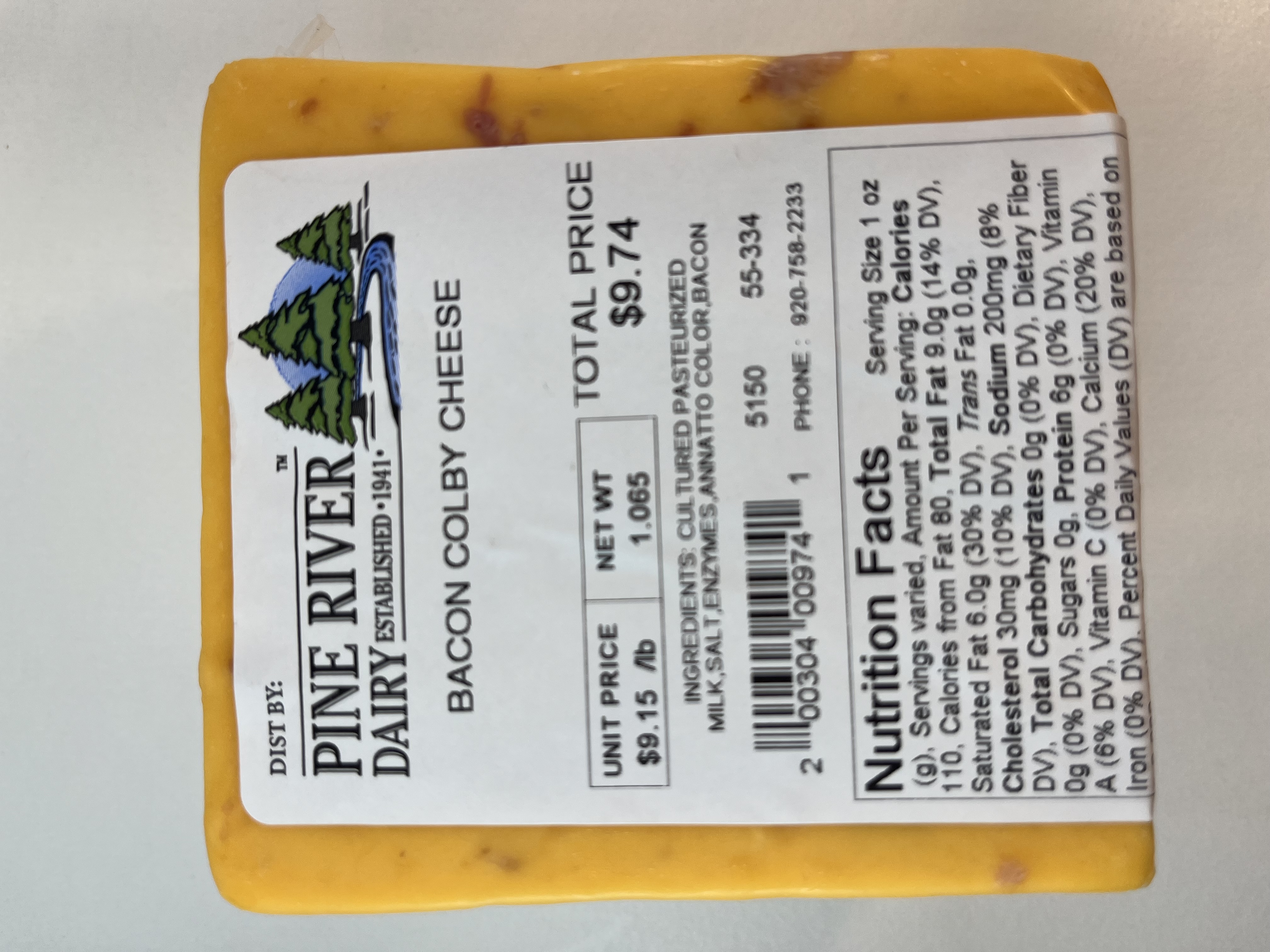 Colby Cheese with Bacon