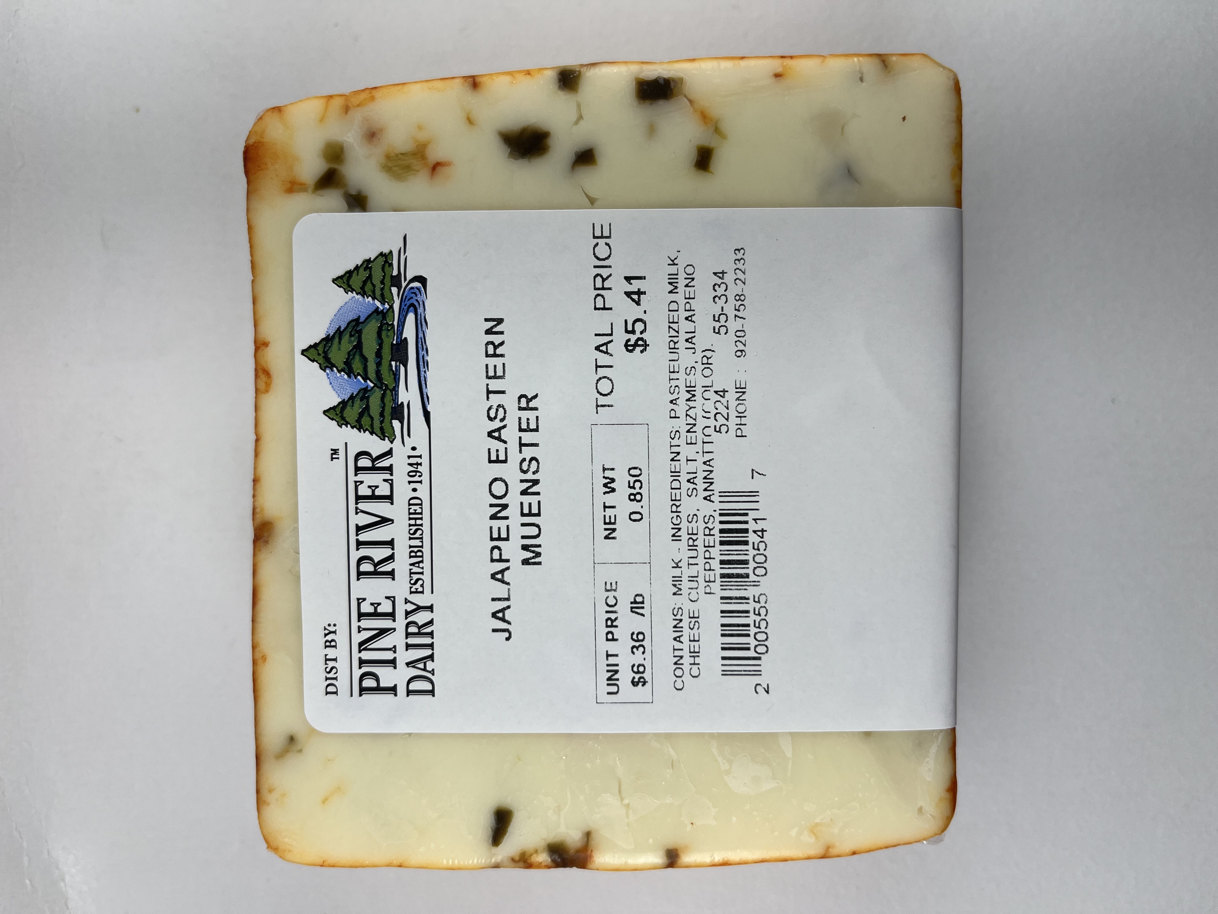 Eastern Style Muenster Cheese with Jalapeño Peppers