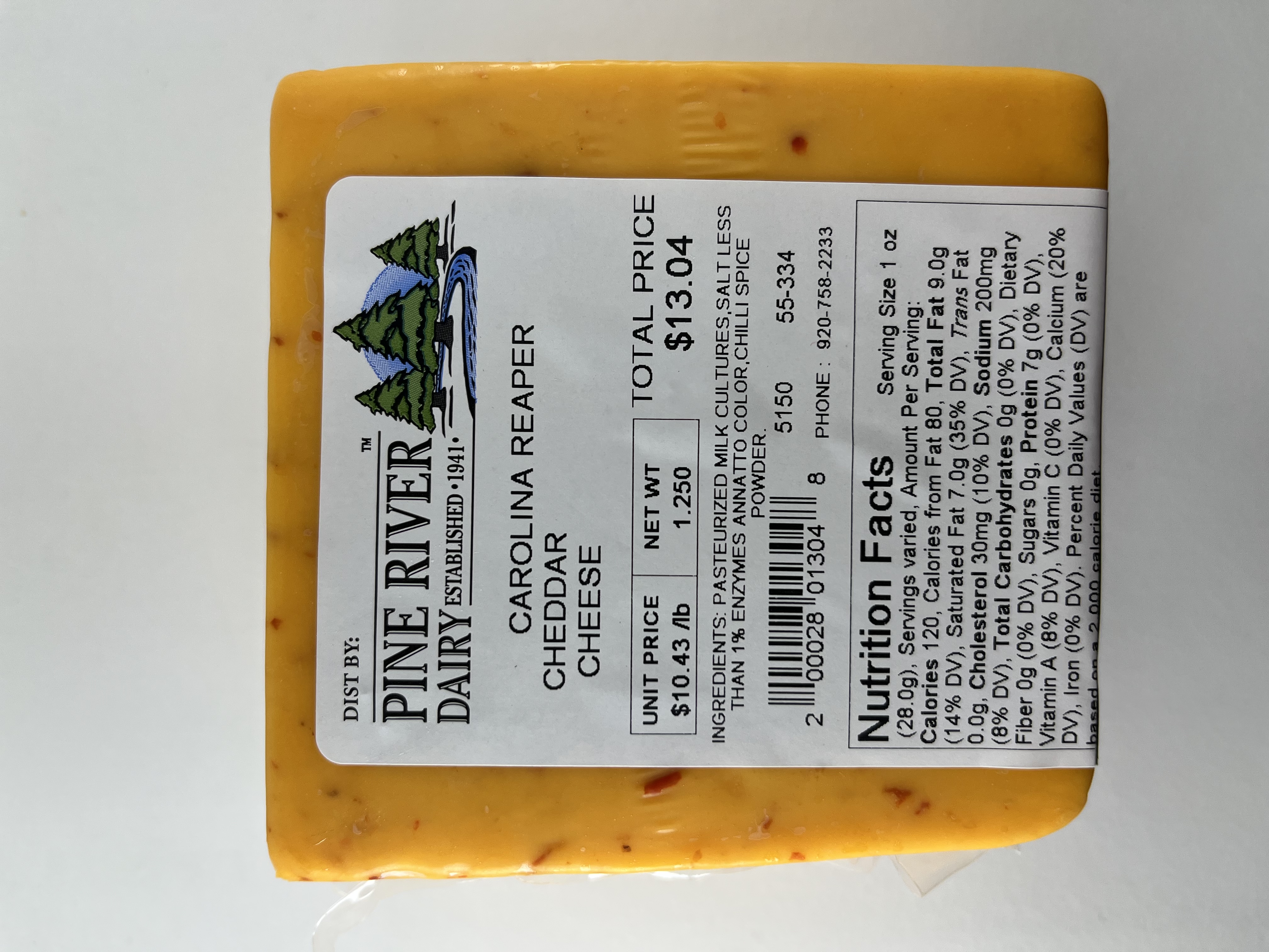 Carolina Reaper Cheddar Cheese