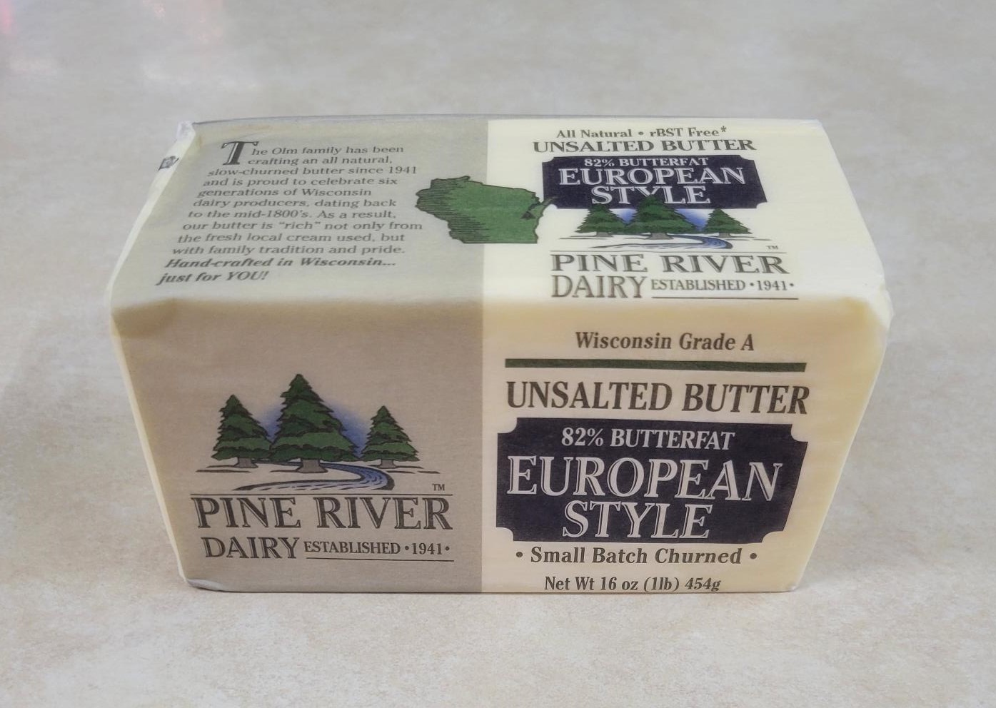 Sun Glow Unsalted European Style Butter Blend, 1 Pound per Brick -- 36 per  case