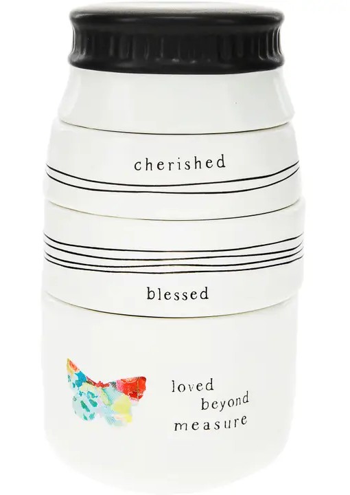 Stackable Measuring Cups -Cherished/Blessed