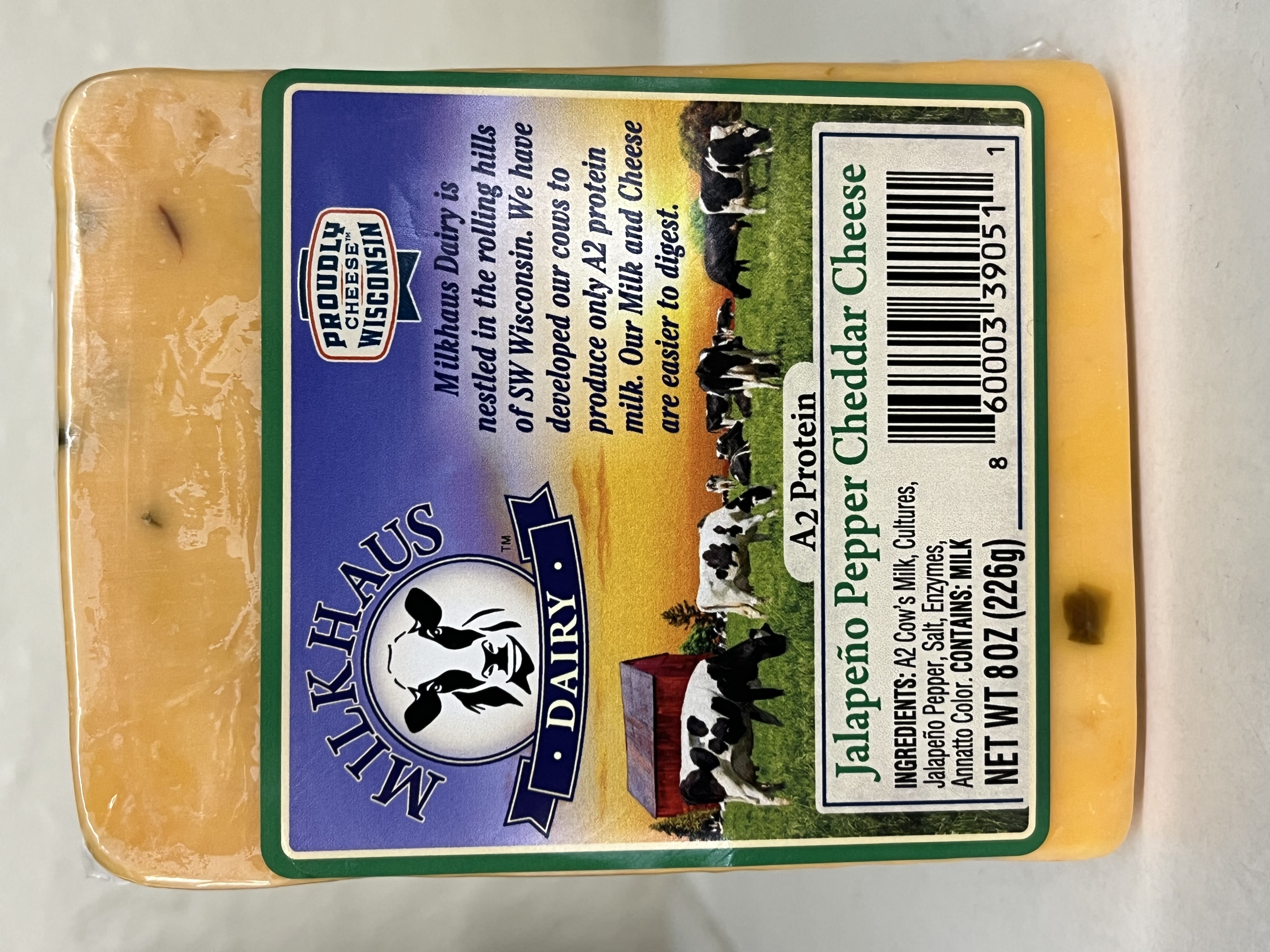 Milkhaus A2 Protein Jalapeno Cheddar Cheese