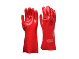 Guante de seguridad PVC rojo largo 18" (45 cm) para ácidos suaves