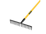 Rastrillo recto Truper de 16 dientes con mango de fibra de vidrio de 60"