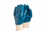 Guante de nitrilo azul solventes y resistentes para protección química