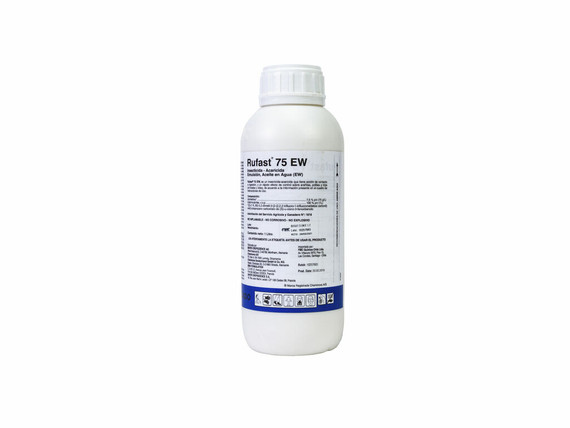 Insecticida-acaricida FMC Rufast 75 EW de 1 litro para control de ácaros resistentes