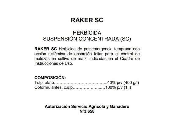 Herbicida Anasac Raker SC de 1 litro
