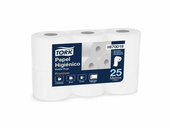 Papel Higienico Premium Doble Hoja Tork 6 Rollos x 25 metros
