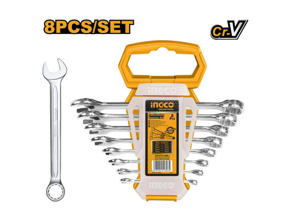 Set de Llaves Punta Corona Ingco 8 Piezas 6-19 mm | COPEVAL