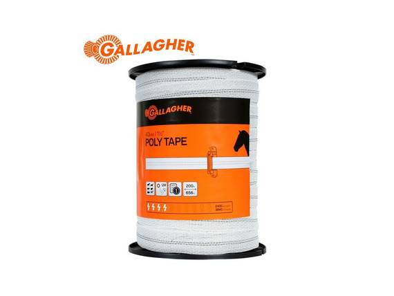Cinta Polytape Gallagher Blanca 40 mm 200 metros Cinta Polytape Gallagher Blanca 40 mm 200 metros
