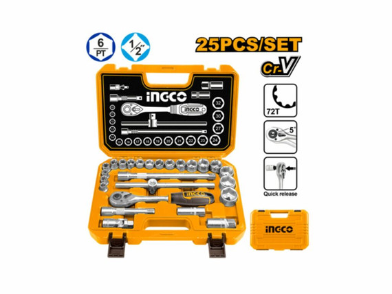 Set de Dados y Chicharra Ingco 25 Piezas 1/2"